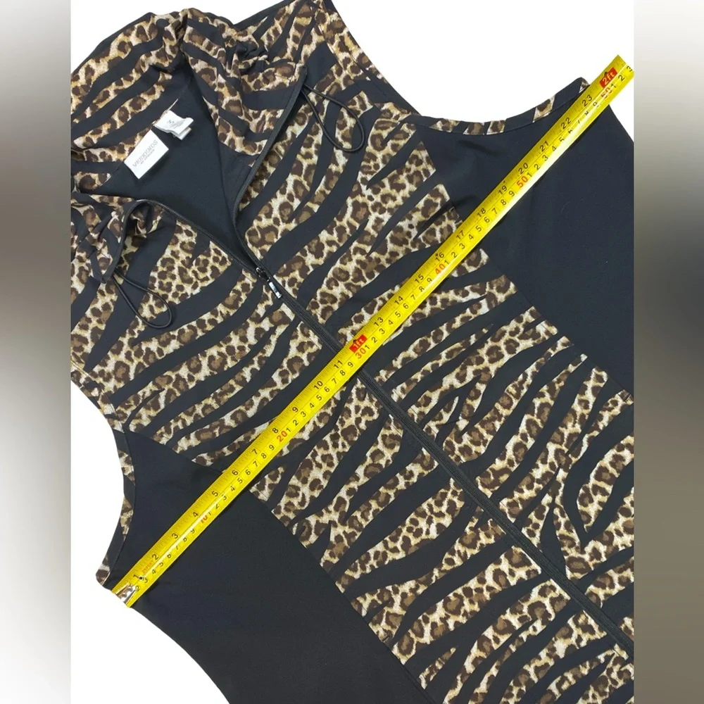 Weekend by Chico’s Size 3 (XL) Leopard Print Vest Black Stretch‎ Lightweight - Picture 9 of 11